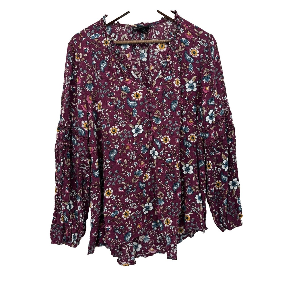 Lane Bryant Plus Floral Boho Bohemian Hippie Fairy Cottagecore purple peasant